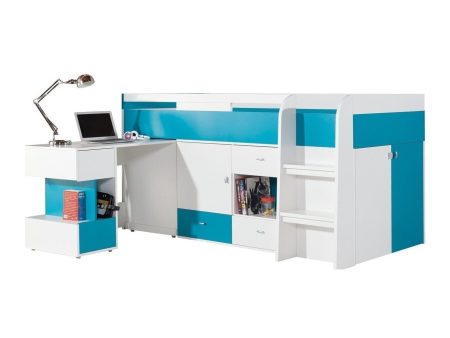 Galériaágy Omaha E122 (Fehér + Türkiz) Szeged Bútor boltok bútor webáruházak