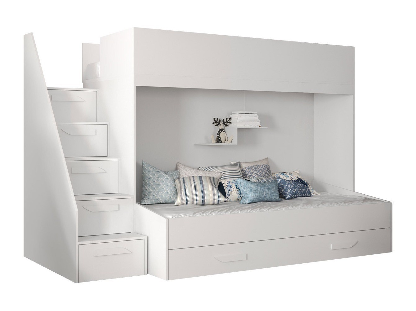 Emeletes ágy Hartford 356 (Fehér + Fényes fehér) Szeged Bútor boltok bútor webáruházak
