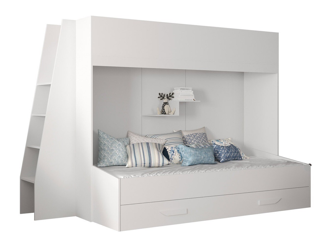 Emeletes ágy Hartford 357 (Fehér + Fényes fehér) Szeged Bútor boltok bútor webáruházak