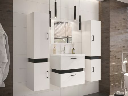 Fürdőszoba garnitúra Hartford C101 (Fehér + Fekete) Szeged Bútor boltok bútor webáruházak