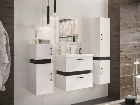 Fürdőszoba garnitúra Hartford C100 (Fehér + Fekete) Szeged Bútor boltok bútor webáruházak