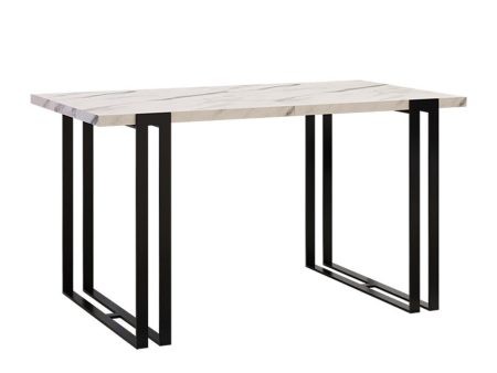 Asztal Comfivo 179 (Fehér Marmuro + Fekete) Szeged Bútor boltok bútor webáruházak