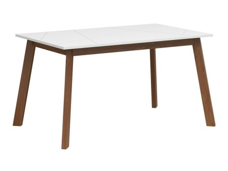 Asztal Boston CE125 (Fényes fehér + Sötét delanói tölgy) Szeged Bútor boltok bútor webáruházak