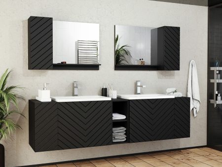 Fürdőszoba garnitúra Comfivo E111 (Fekete + Grafit) Szeged Bútor boltok bútor webáruházak