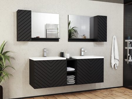 Fürdőszoba garnitúra Comfivo E105 (Fekete + Grafit) Szeged Bútor boltok bútor webáruházak