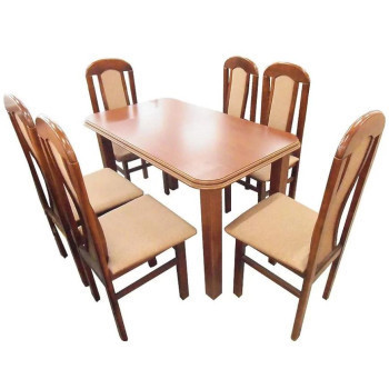 Szeged bútor Étkező készlet Max  1+6  ST342 KR338 BR2432 lampas .13kakaó.971 gesztenye