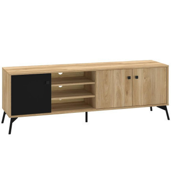 Szeged bútor Szekrény RTV Agis 06 honey castello oak/black mat