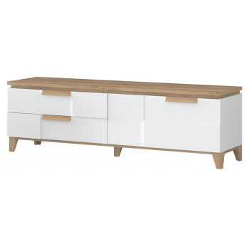 Szeged bútor Szekrény RTV Brio TV pacific walnut/crystal white