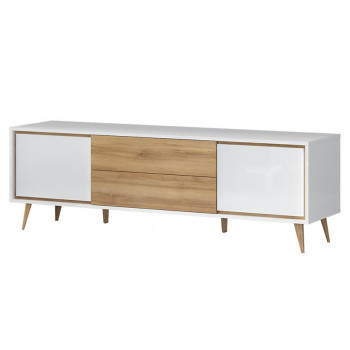 Szeged bútor Szekrény RTV Vida TV pacific walnut/crystal white