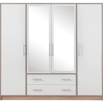 Szeged bútor Szekrény Smart  SRl1 200 cm tölgy sonoma/fehér