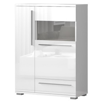 Szeged bútor Vitrin Piano V90-2KS1F/PN-70/KA/70 crystal white