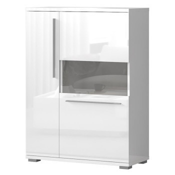 Szeged bútor Vitrin Piano V90-2KS/PN-70/KA/70 crystal white